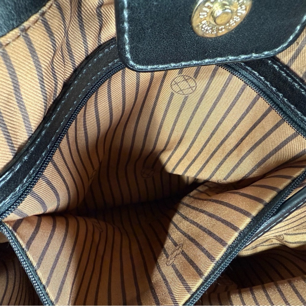Dana Buchman black genuine leather Paramount Tote shoulder Bag oversized purse. - Picture 7 of 9